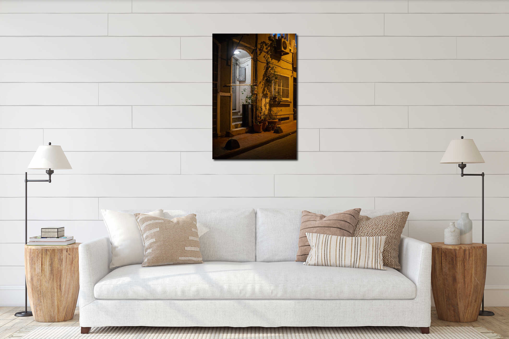 Canvas hanging interior mockup