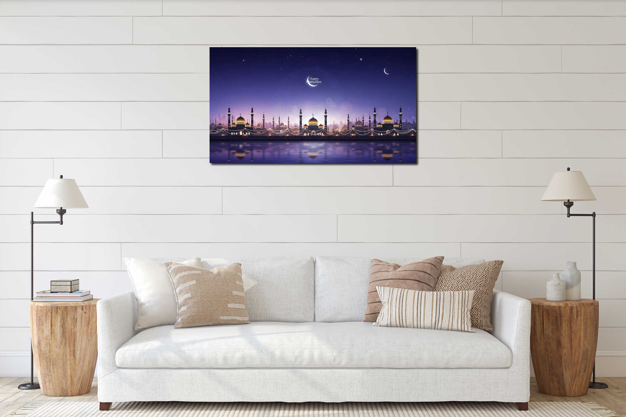 Canvas hanging interior mockup