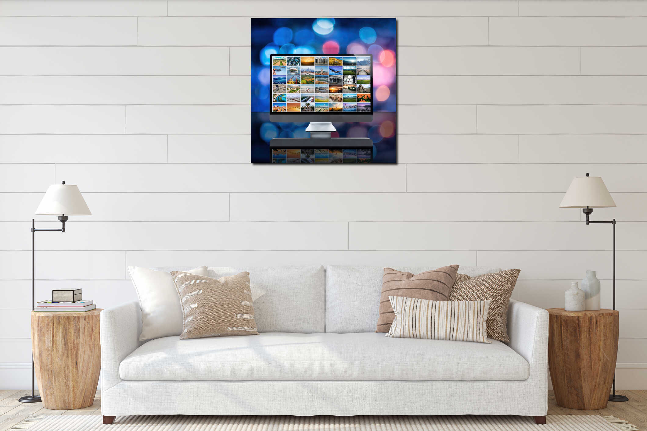 Canvas hanging interior mockup