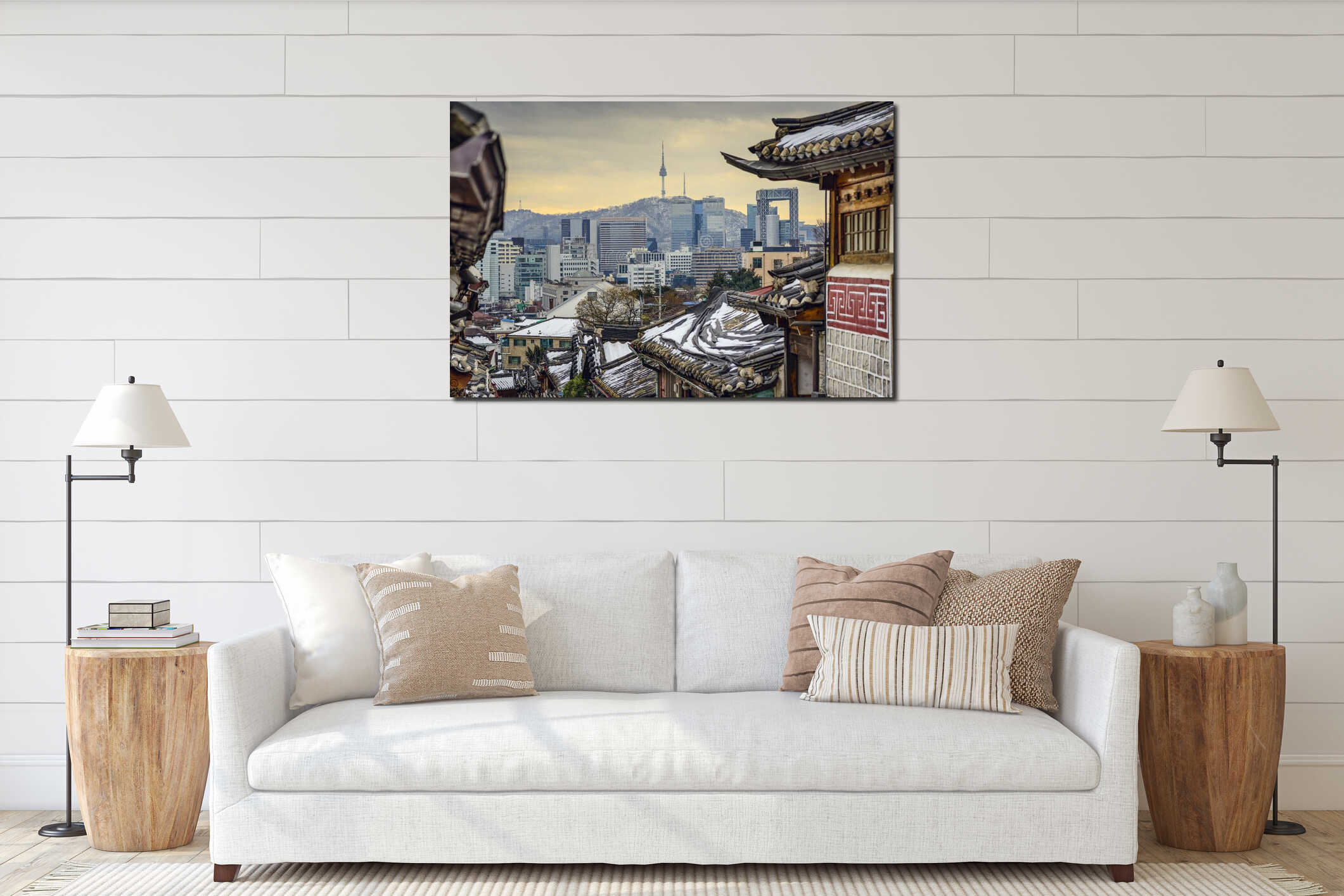 Canvas hanging interior mockup