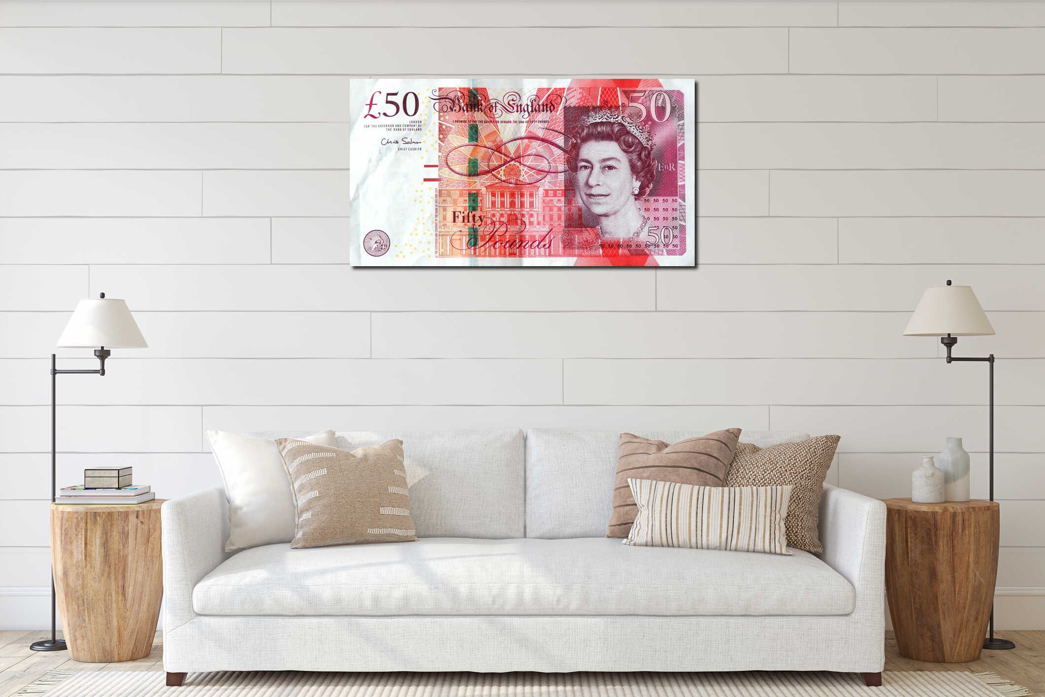 Canvas hanging interior mockup