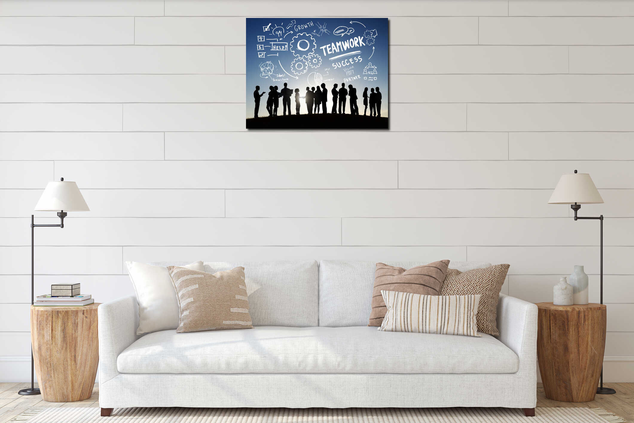 Canvas hanging interior mockup