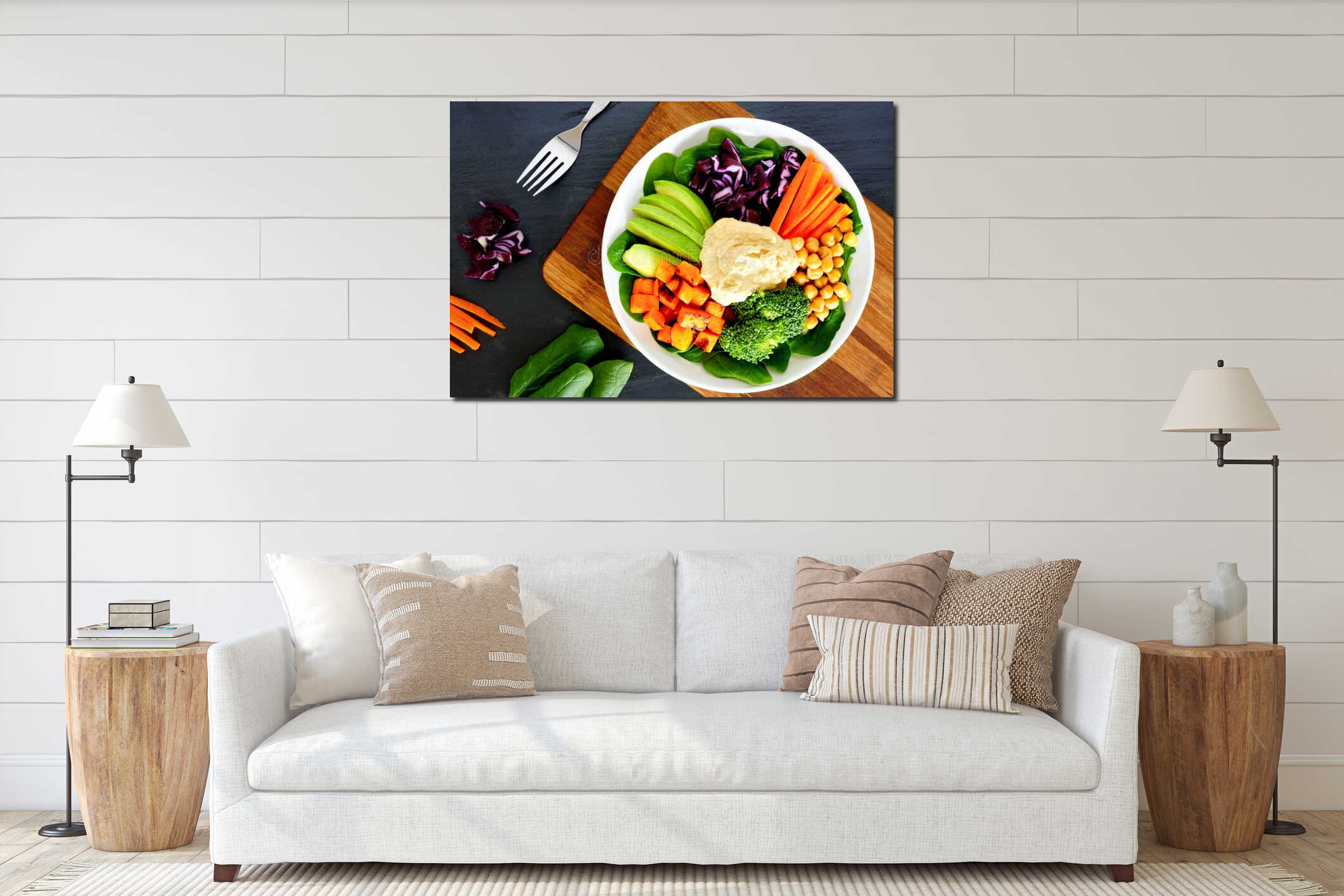 Canvas hanging interior mockup