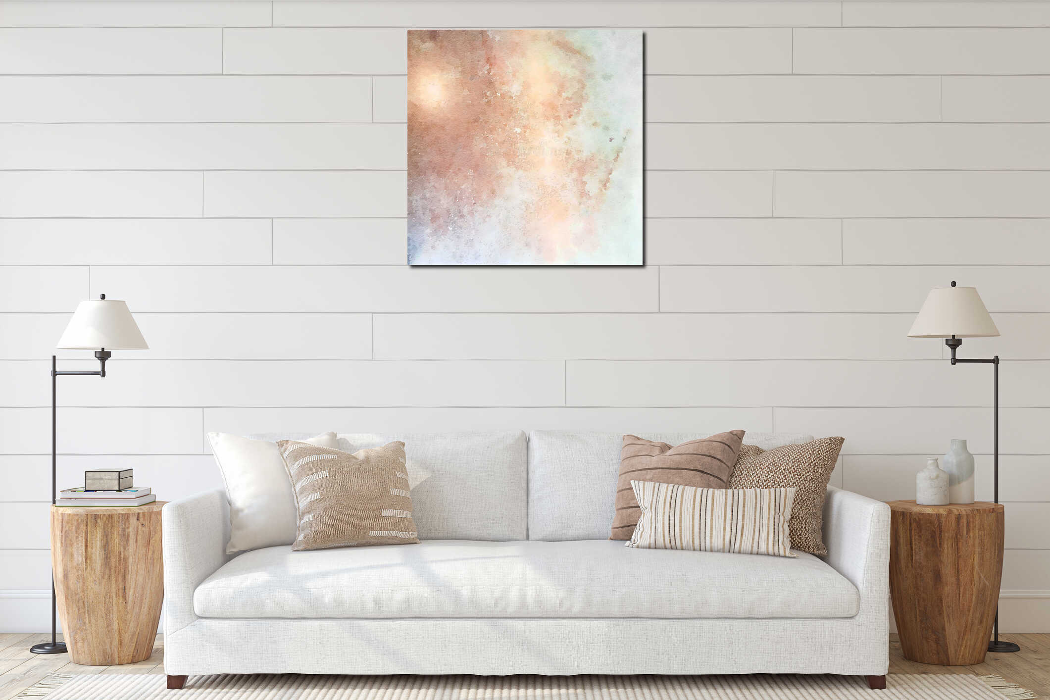 Canvas hanging interior mockup