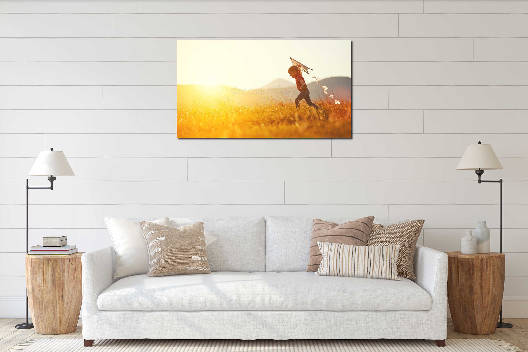 Canvas hanging interior mockup