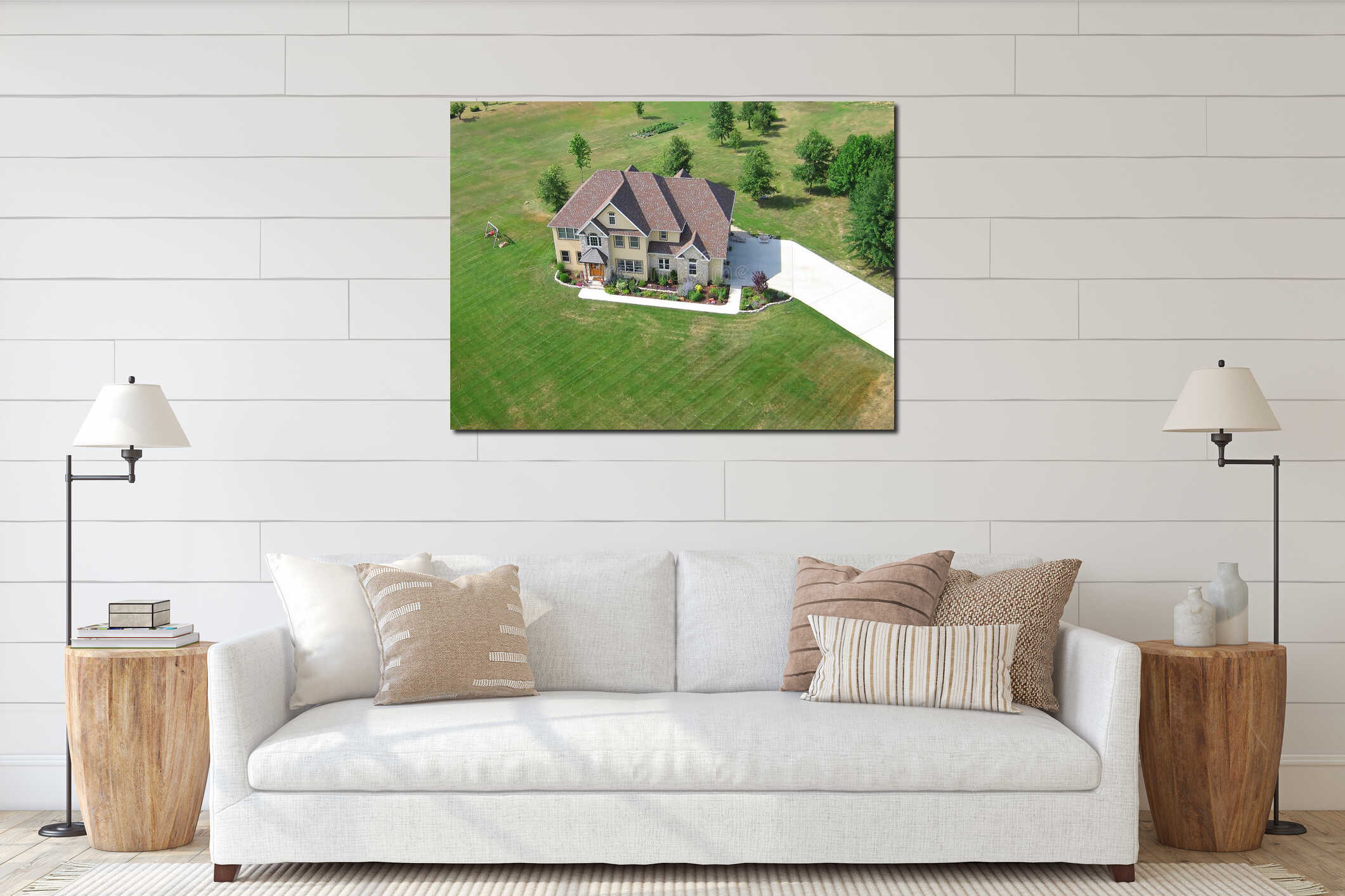 Canvas hanging interior mockup