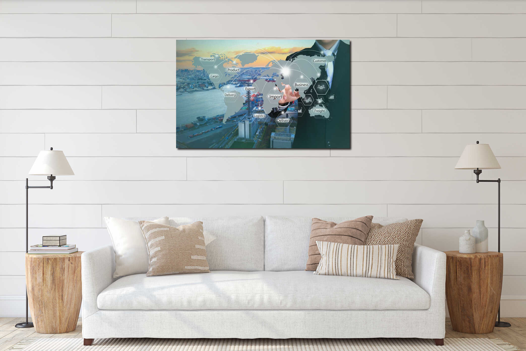 Canvas hanging interior mockup