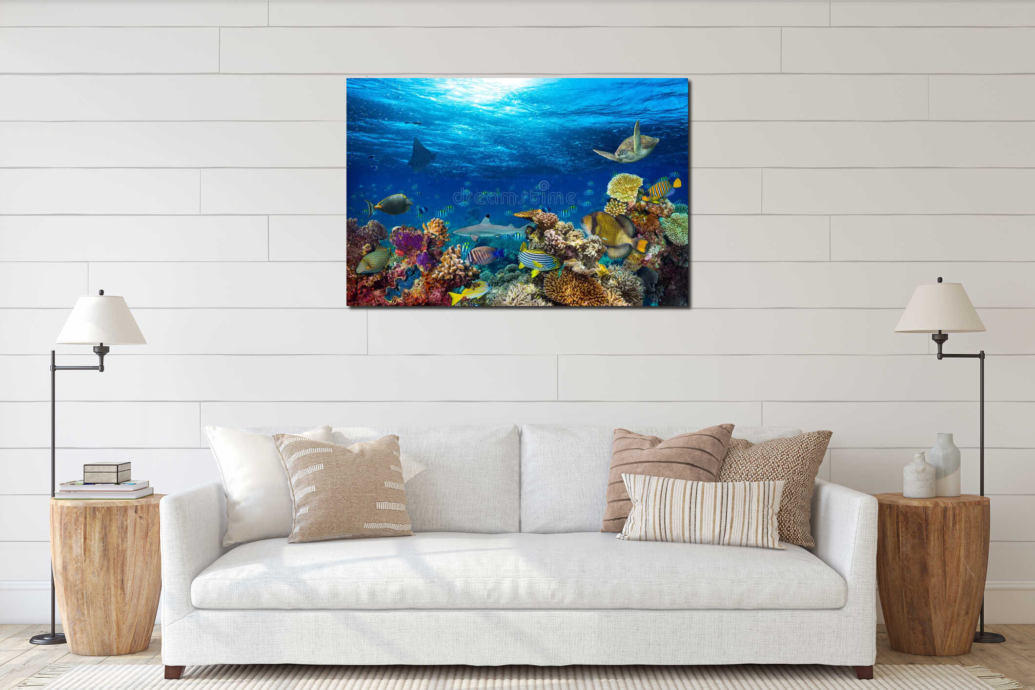 Canvas hanging interior mockup