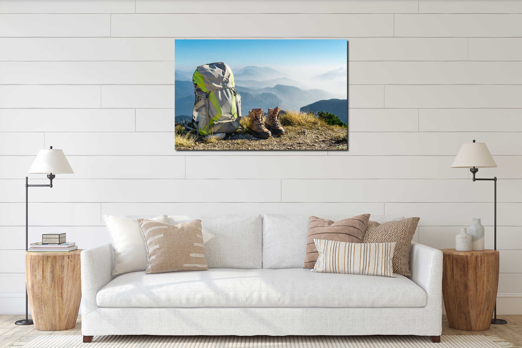 Canvas hanging interior mockup