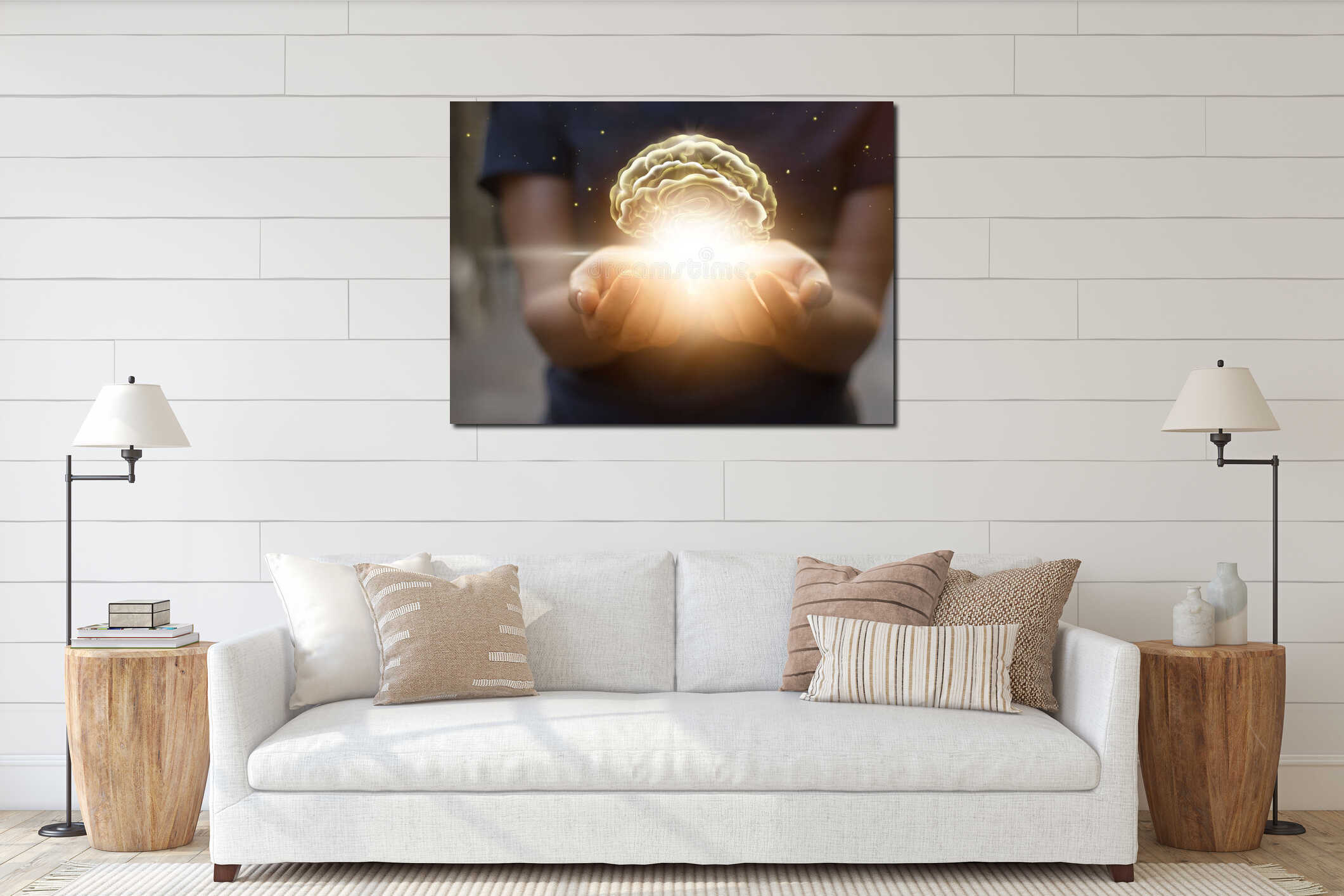 Canvas hanging interior mockup