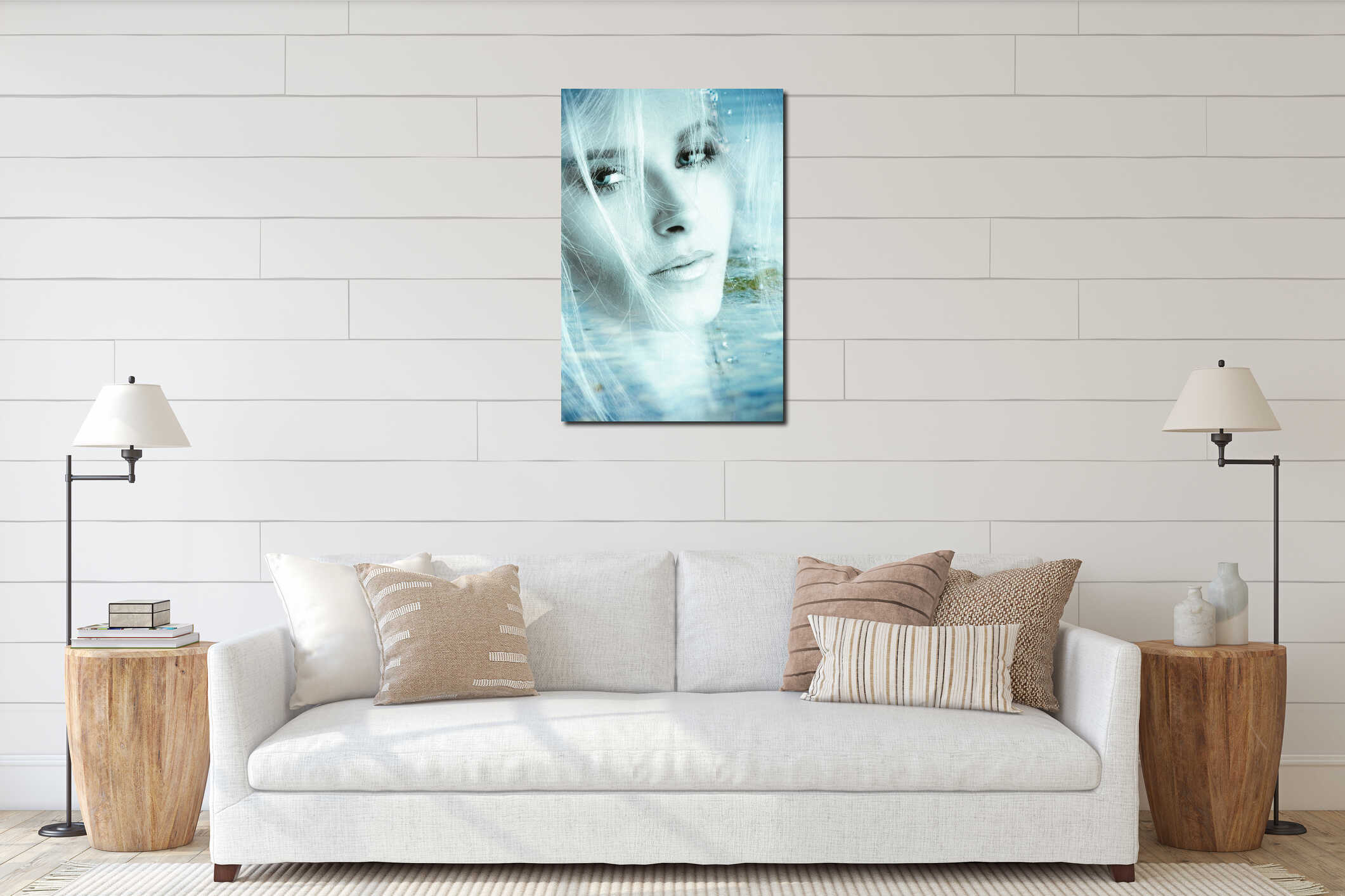 Canvas hanging interior mockup