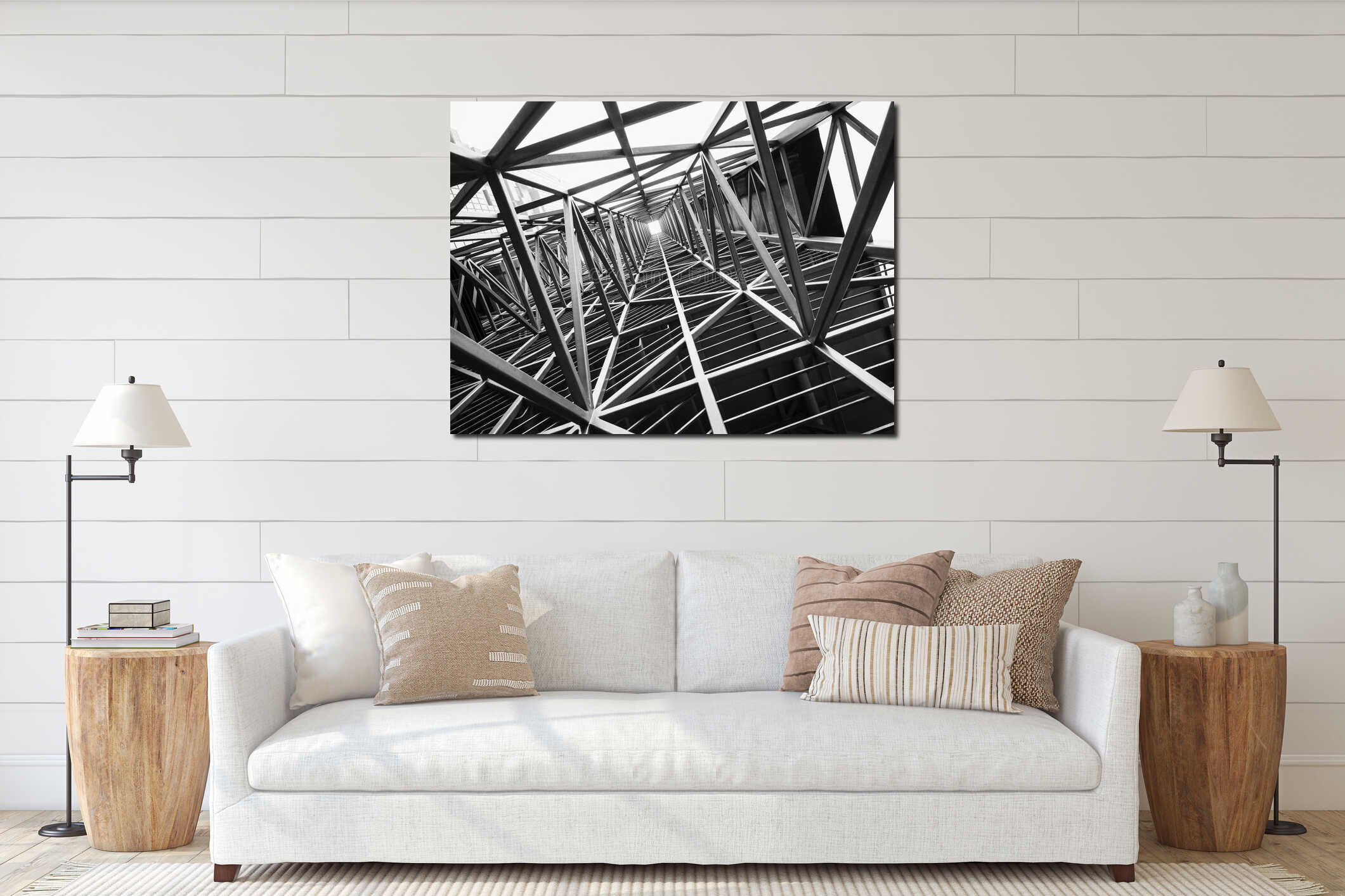 Canvas hanging interior mockup
