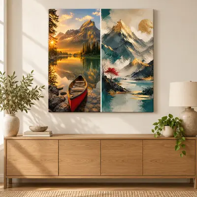 Example artwork displayed on a wall for Build a manual collage